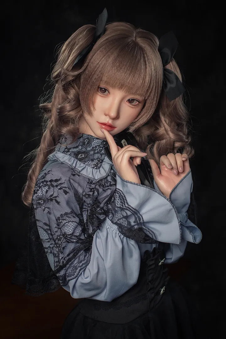 148cm (4ft10) B-Cup Gaya Gothic Lolita Silikon Anak Patung Seks Xiaorou, ROS Kepala #103B